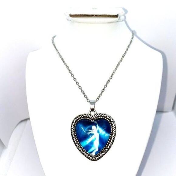ELSA Frozen Heart Silver-Tone Pendant Necklace - Picture 1 of 5
